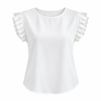 Blouse met Korte Mouwen en Plooien