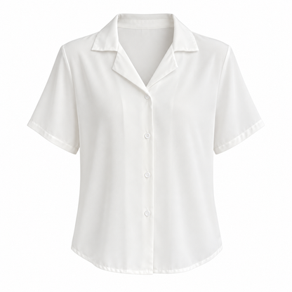 Lichte Chiffon Blouse met Korte Mouwen