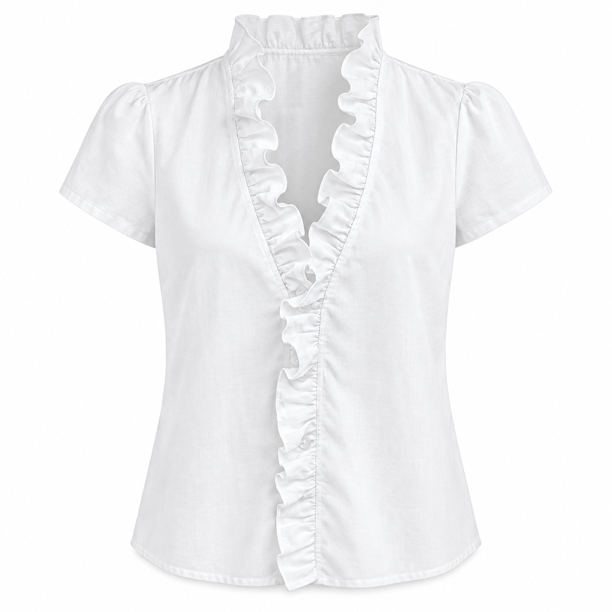 Ruffle V-Neck Blouse