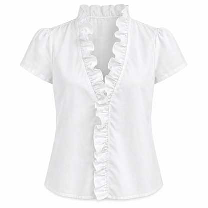 Ruffle V-Neck Blouse