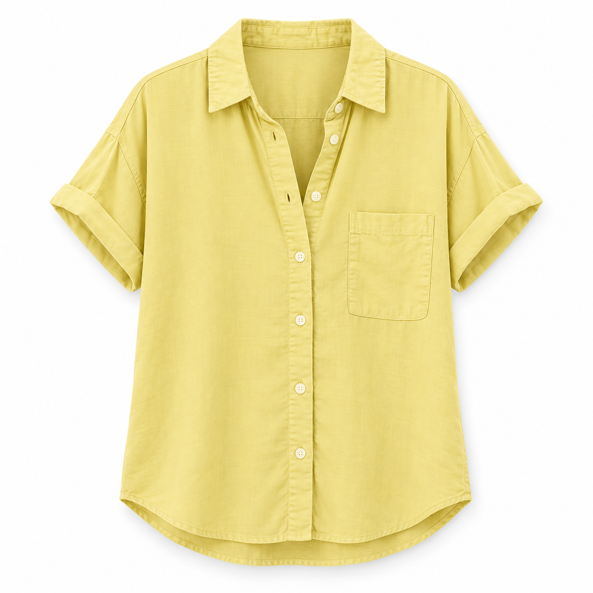 Chemise boutonnée décontractée à manches courtes