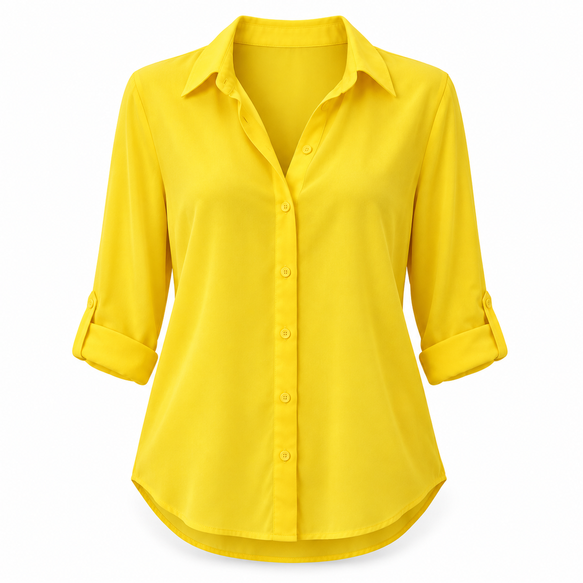 Relaxed Chiffon Button Blouse