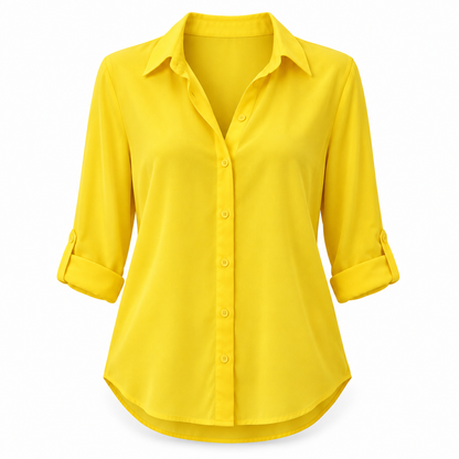 Relaxed Chiffon Button Blouse