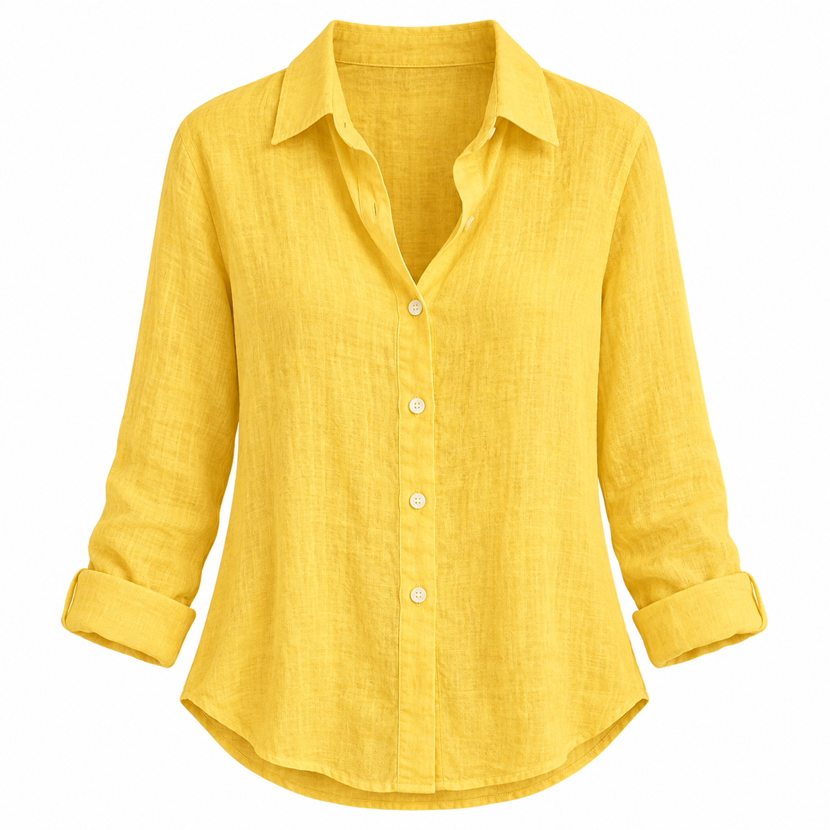 Yellow Relaxed Long-Sleeve Button Shirt product view