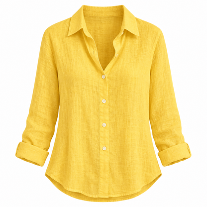 Yellow Relaxed Long-Sleeve Button Shirt product view